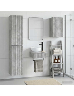 Set di mobili per il bagno 3 pz Grigio Cemento