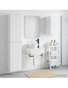 Set di mobili per il bagno 3 pz Bianco Lucido