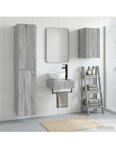 Set di mobili per il bagno 3 pz Sonoma grigio