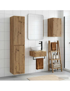 Set di mobili per il bagno 3 pz Rovere Artigianale