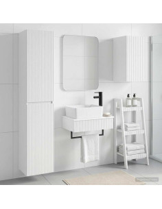 Set di mobili per il bagno 3 pz Bianco 33 x 34,5 x 160 cm