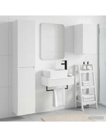 Set di mobili per il bagno 3 pz Bianco 33 x 34,5 x 160 cm