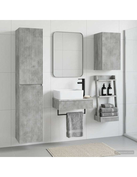 Set di mobili per il bagno 3 pz Grigio Cemento