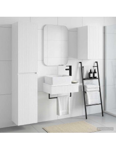 Set di mobili per il bagno 3 pz Bianco Lucido