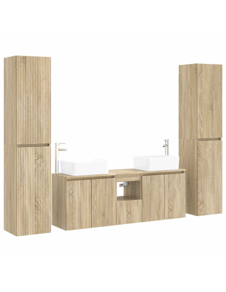 Set di mobili per il bagno 5 pz Rovere Sonoma