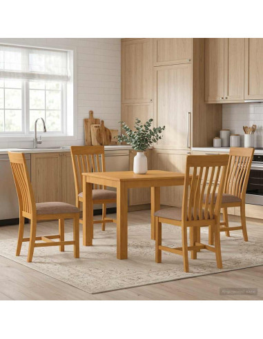 Set da pranzo 5 pz Grigio Legno di Quercia Massello