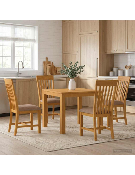 Set da pranzo 5 pz Grigio Legno di Quercia Massello
