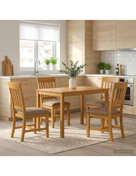 Set da pranzo 5 pz Grigio Legno di Quercia Massello