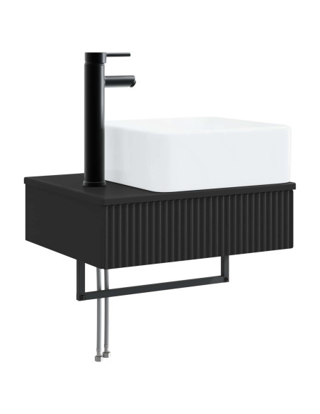 Set di mobili per il bagno 3 pz Nero 33 x 34,5 x 160 cm