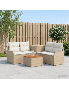 Set di divani 6 pz Beige e Bianco Crema