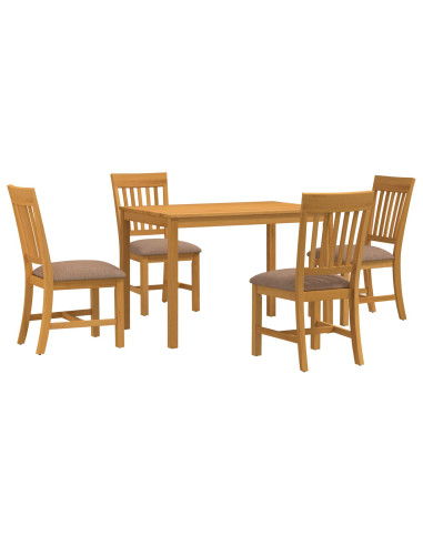 Set da pranzo 5 pz Grigio Legno di Quercia Massello