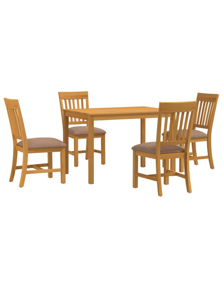 Set da pranzo 5 pz Grigio Legno di Quercia Massello