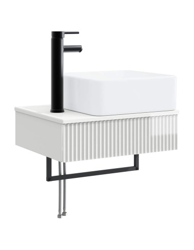 Set di mobili per il bagno 3 pz Bianco Lucido