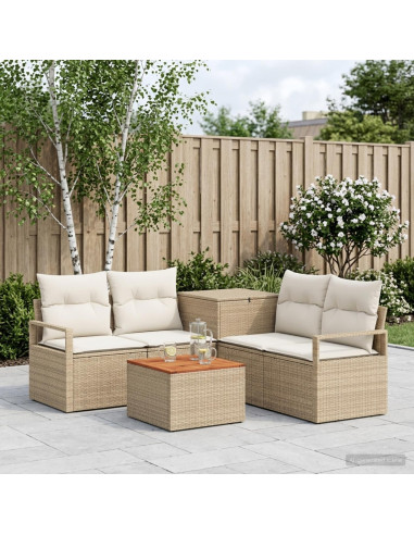 Set di divani 6 pz Beige e Bianco Crema