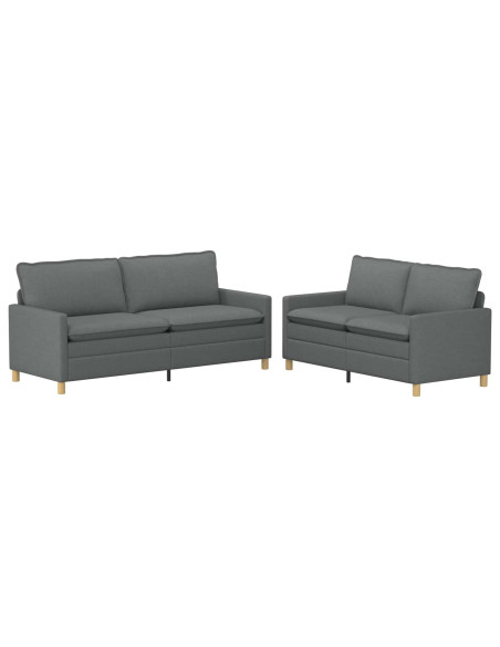 Set di divani 2 pz Grigio Scuro Tessuto