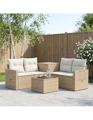 Set di divani 6 pz Beige e Bianco Crema