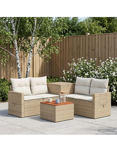 Set di divani 6 pz Beige e Bianco Crema