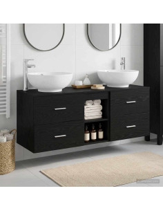 Set di mobili per il bagno 3 pz Nero 49,5 x 44,5 x 65 cm