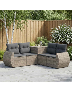 Set di divani 5 pz Grigio e Grigio Scuro