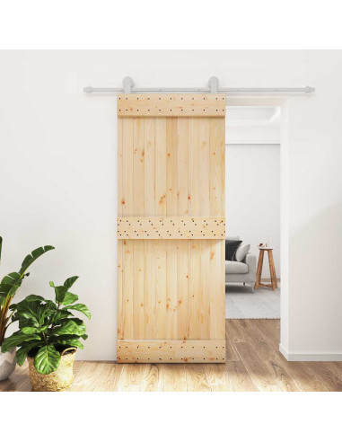 Porta scorrevole Naturale e Bianco 85 x 210 cm