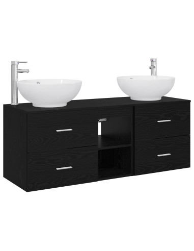 Set di mobili per il bagno 3 pz Nero 49,5 x 44,5 x 65 cm