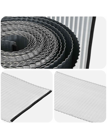 Bordura per Prato 20 m x 25 cm Acciaio zincato Argento