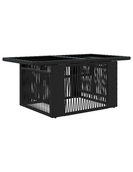 Set Divano da Giardino 7 pz Nero e Bianco Crema polyrattan