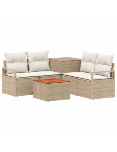 Set di divani 6 pz Beige e Bianco Crema 2