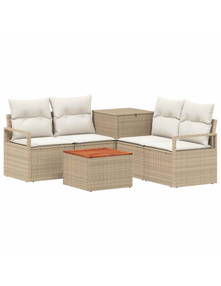 Set di divani 6 pz Beige e Bianco Crema