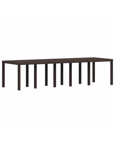 Set da Pranzo per Giardino 14 pz Marrone e Crema PP