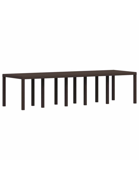 Set da Pranzo per Giardino 14 pz Marrone e Crema PP