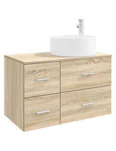 Set di mobili per il bagno 2 pz Rovere Sonoma 2