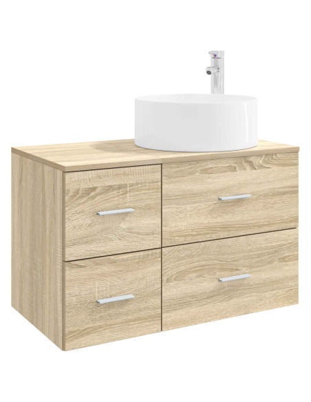 Set di mobili per il bagno 2 pz Rovere Sonoma