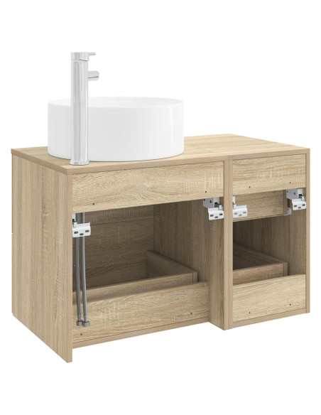 Set di mobili per il bagno 2 pz Rovere Sonoma