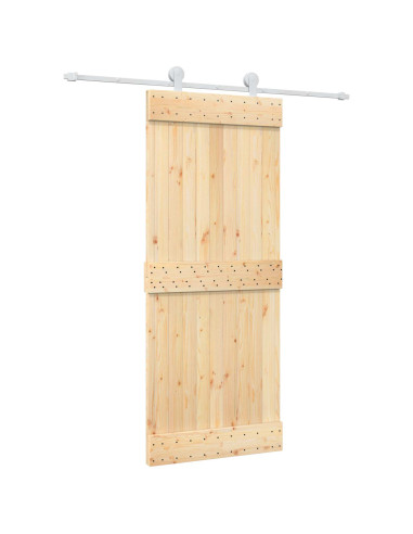 Porta scorrevole Naturale e Bianco 85 x 210 cm