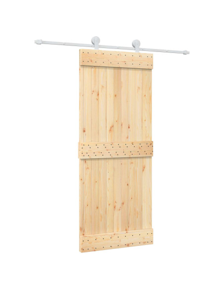Porta scorrevole Naturale e Bianco 85 x 210 cm