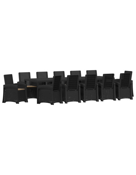 Set da Pranzo per Giardino 14 pz Antracite e Tortora PP