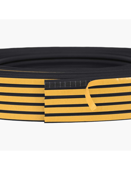 Nastro adesivo per finestre Nero 8 x 2 mm 25 m Schiuma EPDM