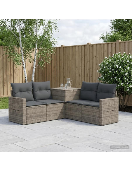 Set di divani 5 pz Grigio e Grigio Scuro