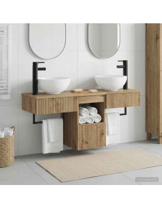 Set di mobili per il bagno 3 pz Rovere Artigianale