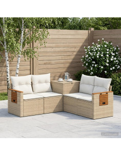 Set di divani 5 pz Beige e Bianco Crema