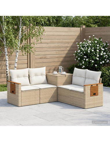 Set di divani 5 pz Beige e Bianco Crema