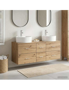 Set di mobili per il bagno 3 pz Rovere Artigianale