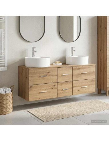 Set di mobili per il bagno 3 pz Rovere Artigianale