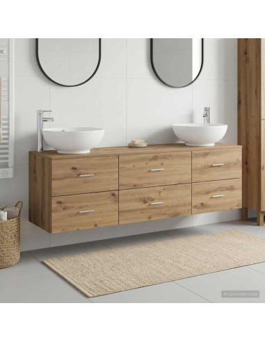 Set di mobili per il bagno 3 pz Rovere Artigianale