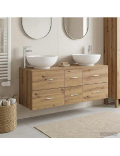 Set di mobili per il bagno 3 pz Rovere Artigianale