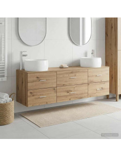 Set di mobili per il bagno 3 pz Rovere Artigianale