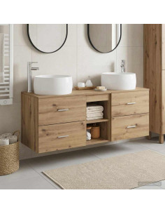 Set di mobili per il bagno 3 pz Rovere Artigianale