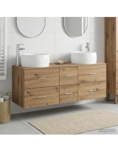Set di mobili per il bagno 3 pz Rovere Artigianale