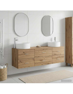 Set di mobili per il bagno 3 pz Rovere Artigianale